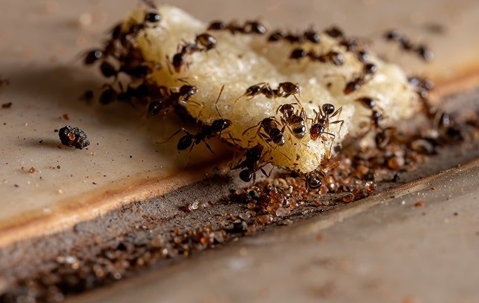 ants on food